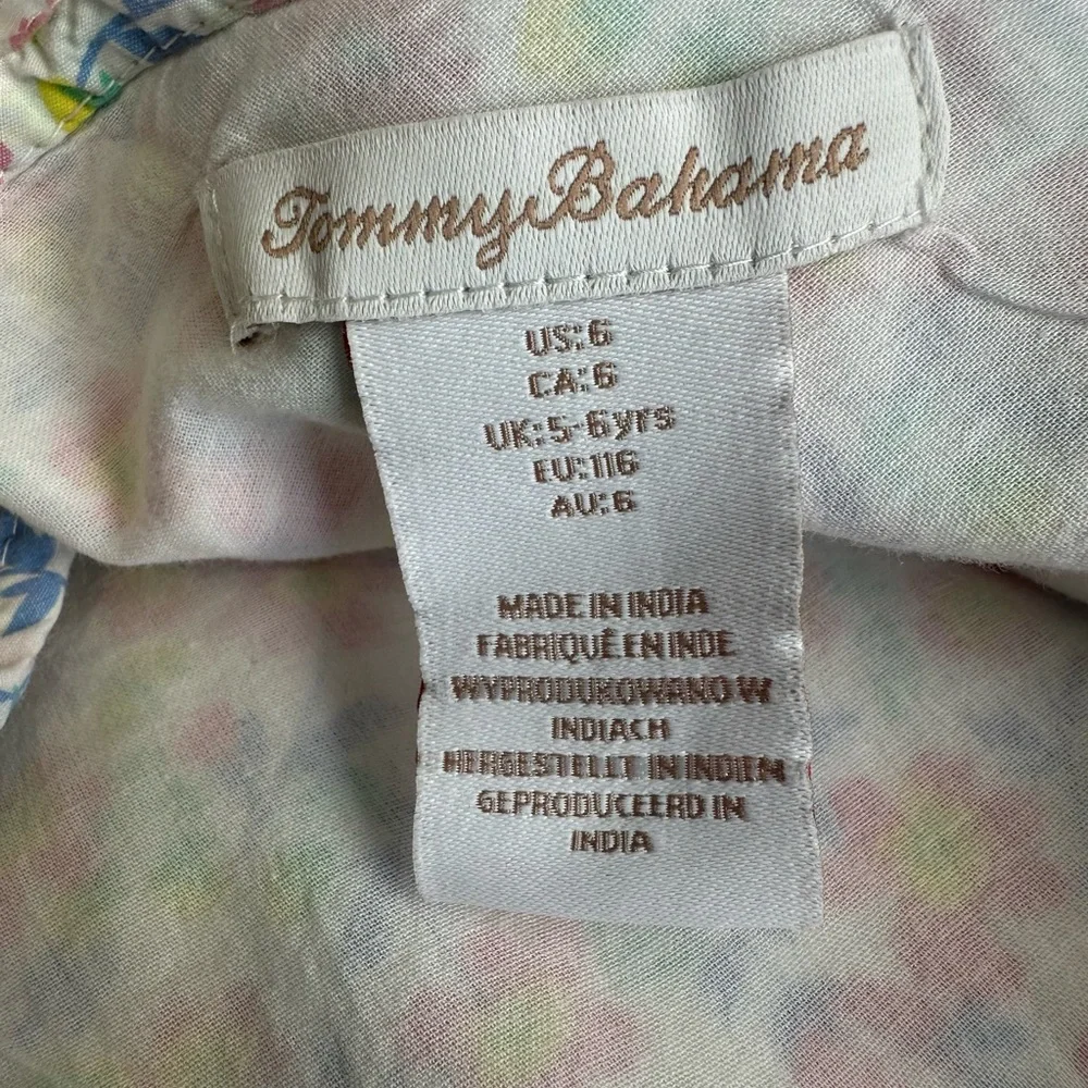 Tommy Bahama girl size 6 floral line‎ ruffle sleeveless dress with back bow